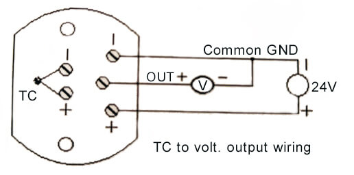 Thermocouple temperature transmitter 0-5V 0-10V output wiring