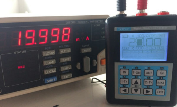 Process calibrator 4-20MA output testing.