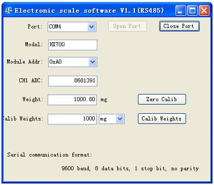 Electronic scale module software
